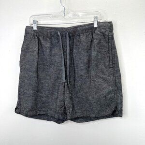 No Boundaries Linen Shorts M 32-34 Men Charcoal Gray Pull On Casual Drawstring
